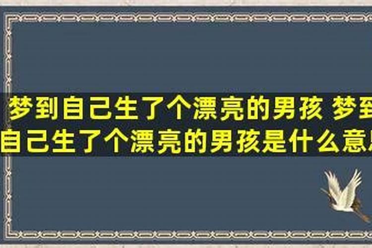 梦到自己生了个好看的男孩