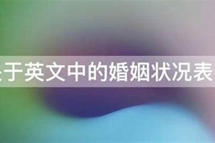 婚姻状况翻译成英文