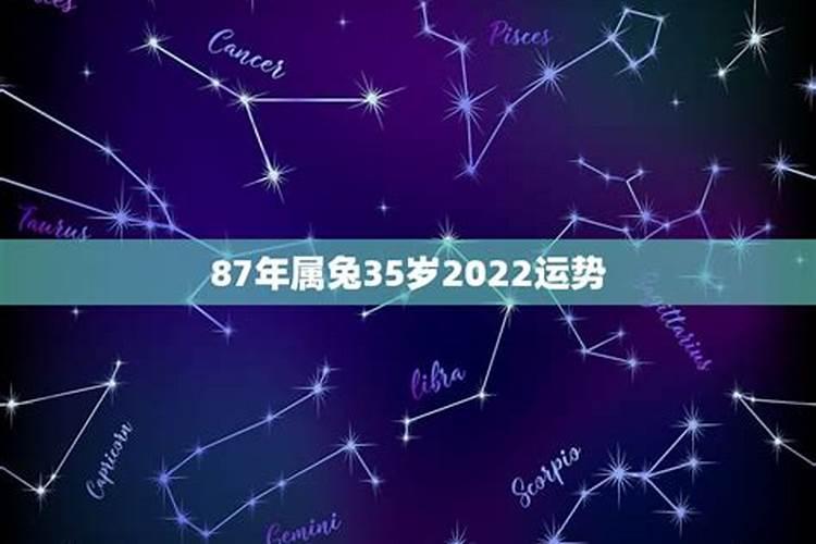 87年属兔2022年运势运程每月运程查询